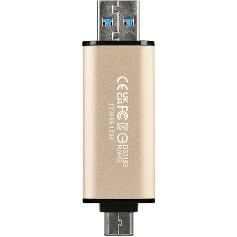 USB флеш накопичувач Transcend 256GB JetFlash 930 Gold-Black USB 3.2/Type-C (TS256GJF930C) - фото 7