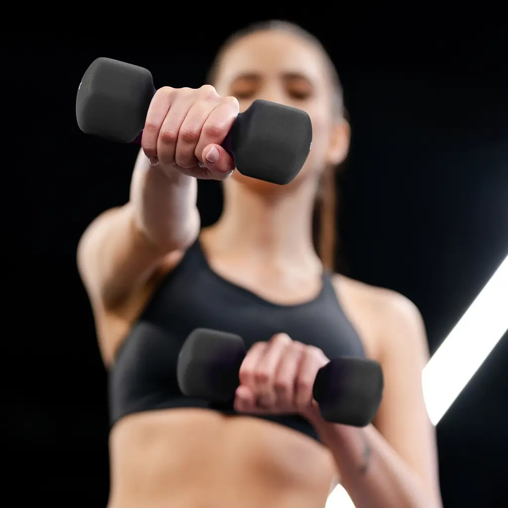 Гантели для фитнеса неопреновые Gymtek Hex 2х4кг черный - фото 2