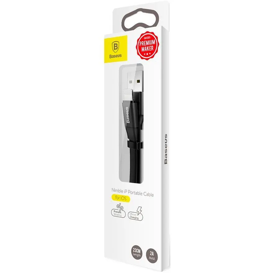 Кабель Baseus Nimble Portable USB to Lightning 0.23m Black (CALMBJ-B01) [86088] - фото 7