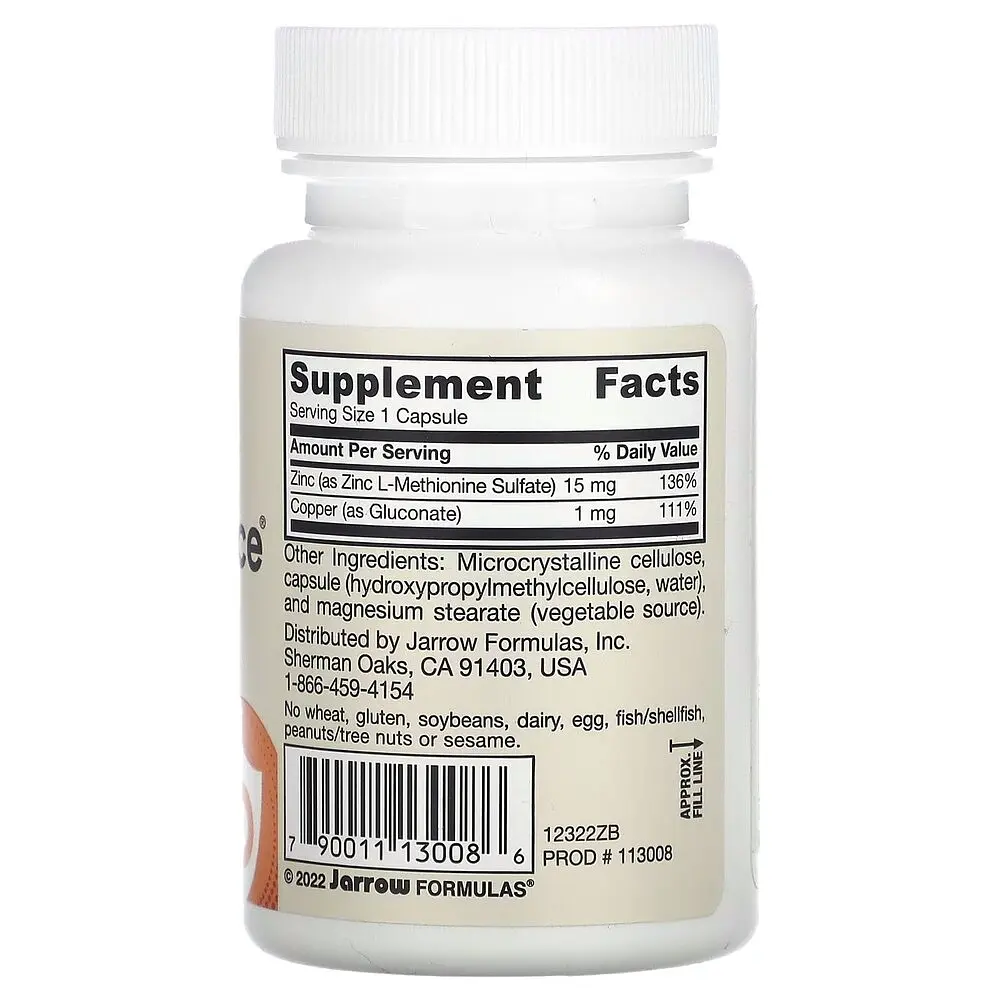 Вітаміни та мінерали Jarrow Formulas Vegan Zinc Balance, 100 капсул - фото 2