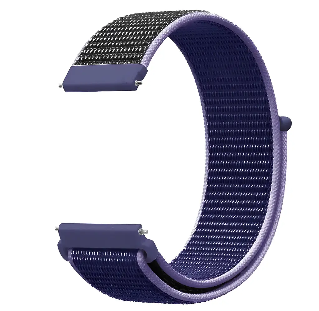 Ремінець нейлоновий на липучці BeWatch Xiaomi Amazfit BIP/GTS/GTR 20 мм Фіолетово-чорний (1011343.3UW) - фото 2