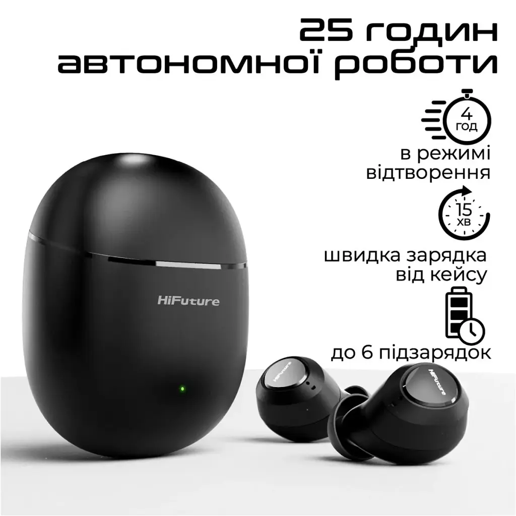 Bluetooth-гарнітура HiFuture OlymBuds3 Black (olymbuds3.black) - фото 6