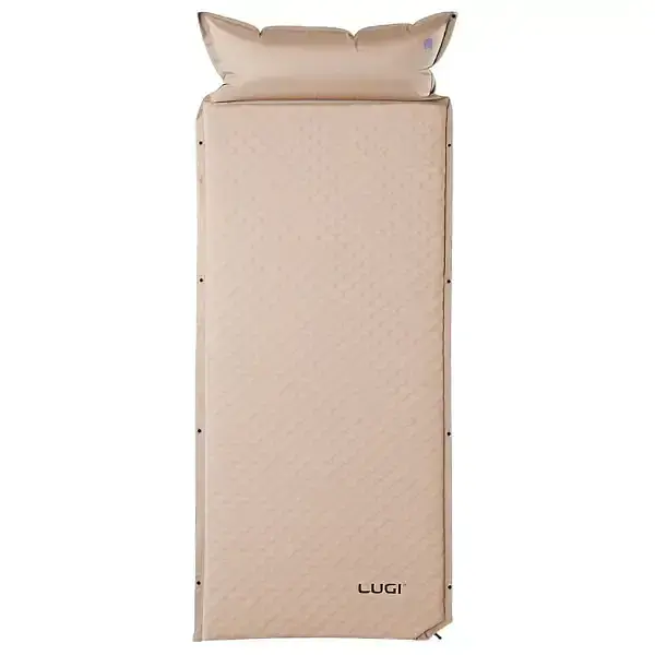 Надувной матрас автоматический 190х65х3 см с подушкой, бежевый LUGI LU-026 - фото 2