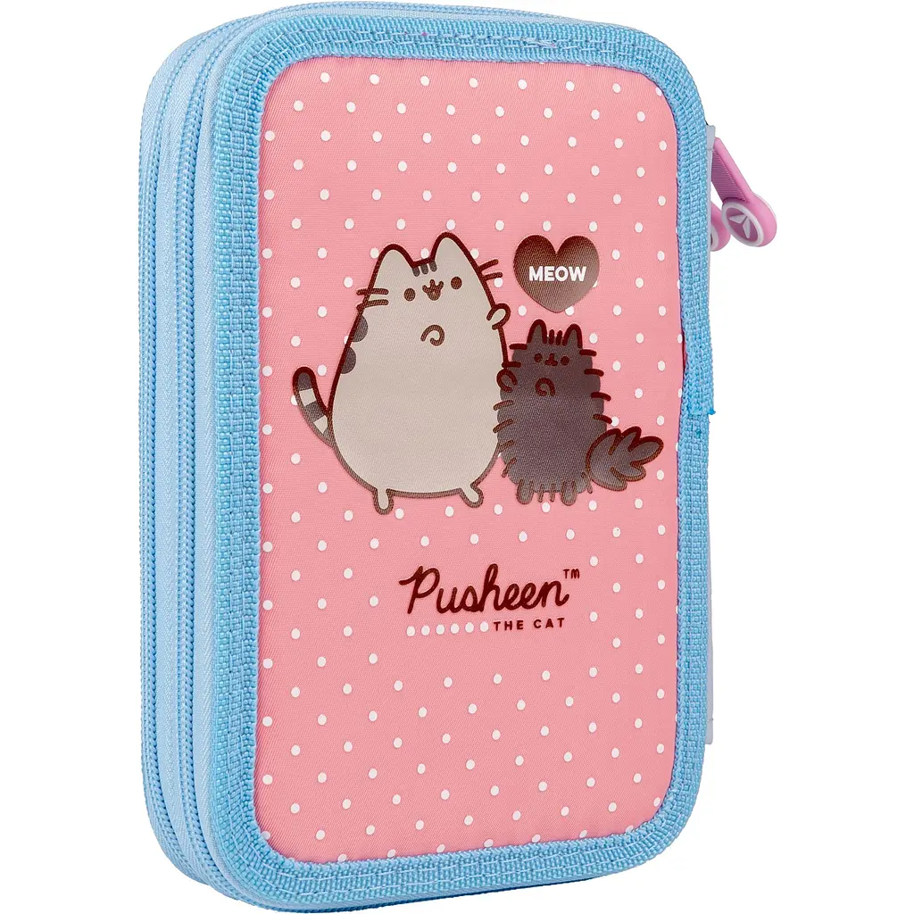 Пенал Yes Pusheen HP-01 твердый двойной голубой с персиковым (533549) - фото 5