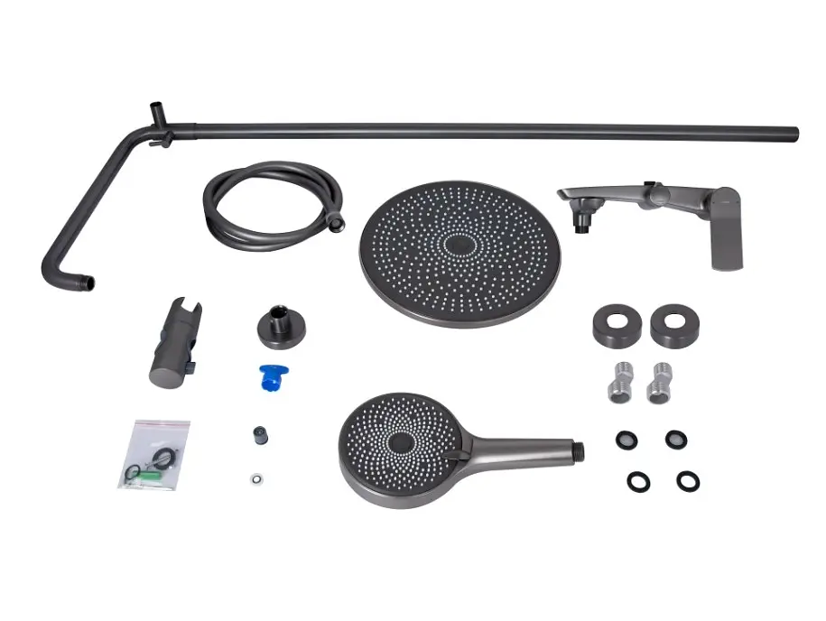 Душова система універсальна Qtap Slavonice Gunmetal Black PVD з виливом QTSLA111GMB45910 - фото 10