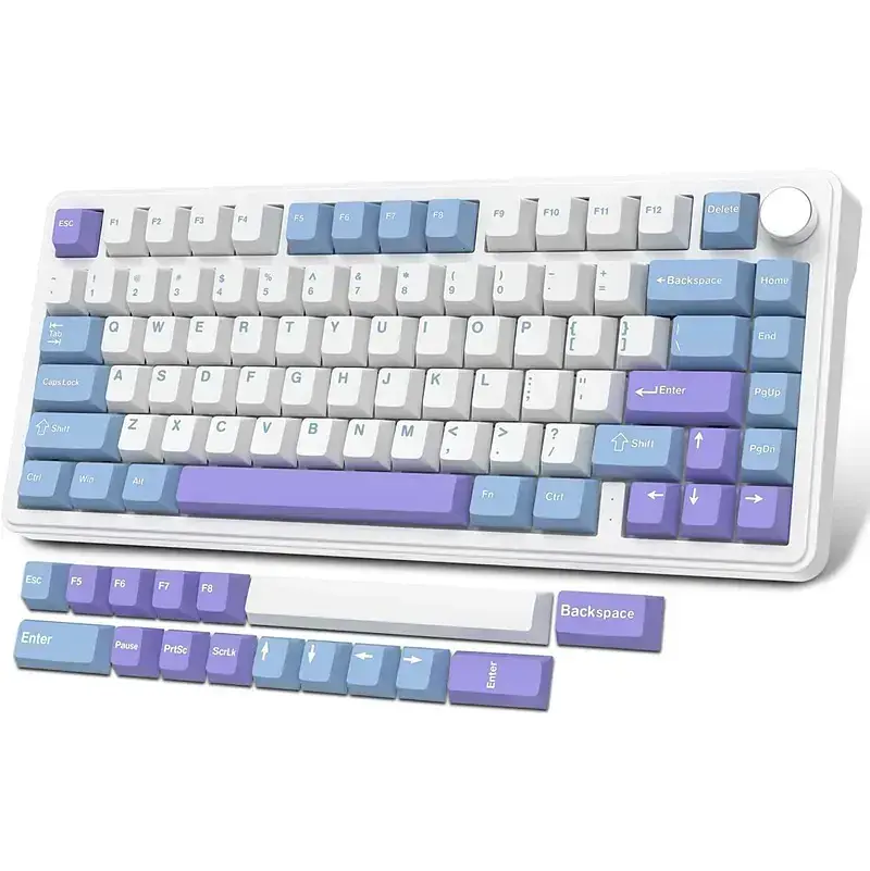 Игровая беспроводная механическая клавиатура ATTACK SHARK X85 / Три режима подключения / White Jade Switch / White - фото 2