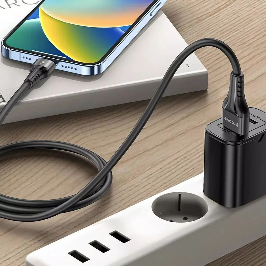 Кабель Proove Double Way Silicone USB-А to Lightning 1m Black (CCDS20001101) [130727] - фото 3