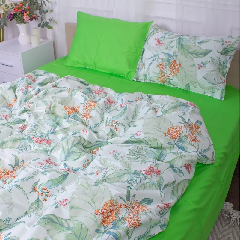Підковдра на блискавці MirSon Natural flowers 22-1355, сатин, 143х210 см, різнокольорова - фото 3