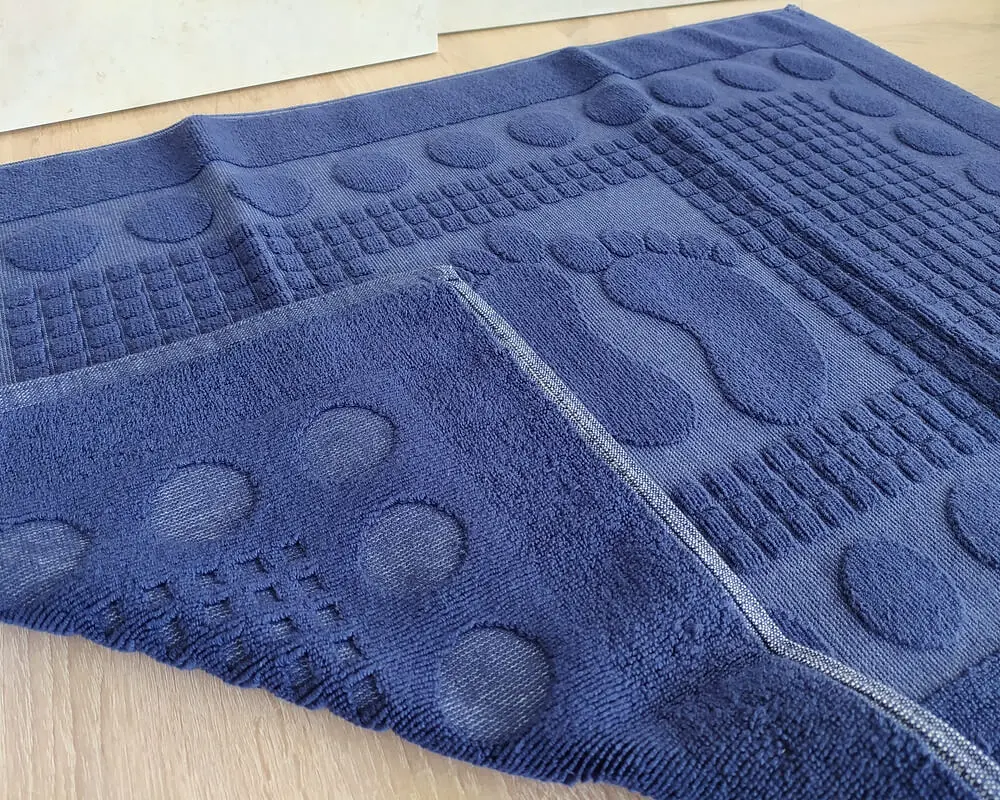 Турецький рушник для ніг Zeron 50х70 Dark Blue щільність 750 г/м2 - фото 3