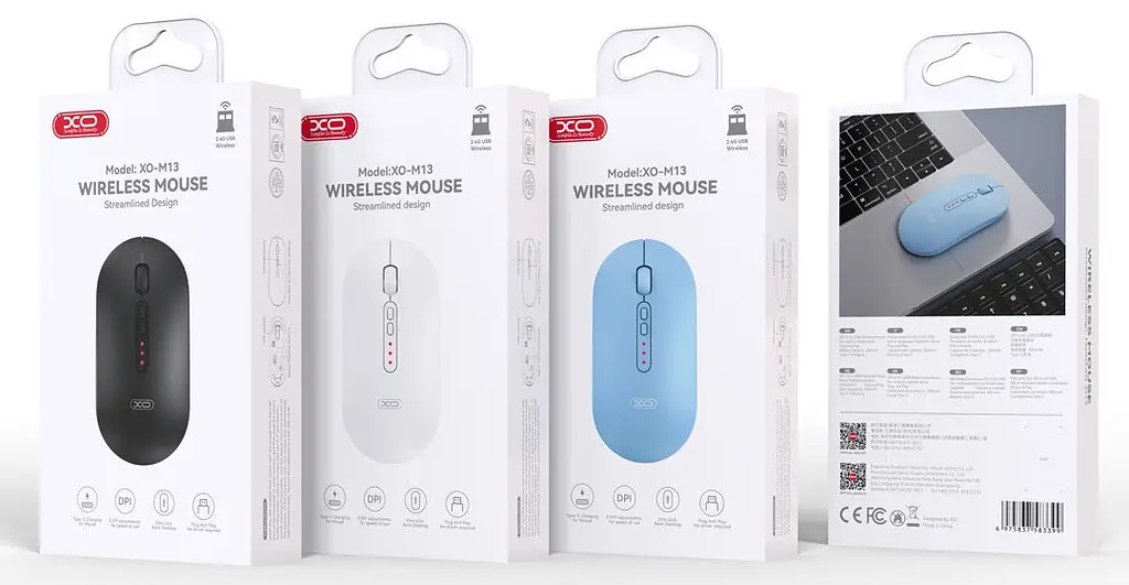 Миша XO M13 Tri-mode bluetooth Wireless Silent білий (7106513) - фото 3