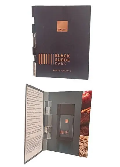 Открытка с пробным образцом туалетной воды Avon Black Suede Dark, 0,6 мл