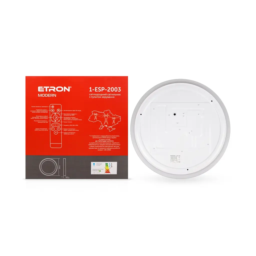 Світлодіодний світильник Smart MODERN 1-ESP-2003 45W Black&White IP20 ETRON - фото 4