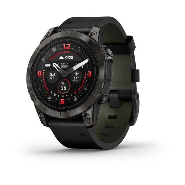 Смарт-часы Garmin Epix Pro 2 Sapphire 47 mm Carbon G. DLC Tit. with B. Leather Band (010-02803-30) - фото 9