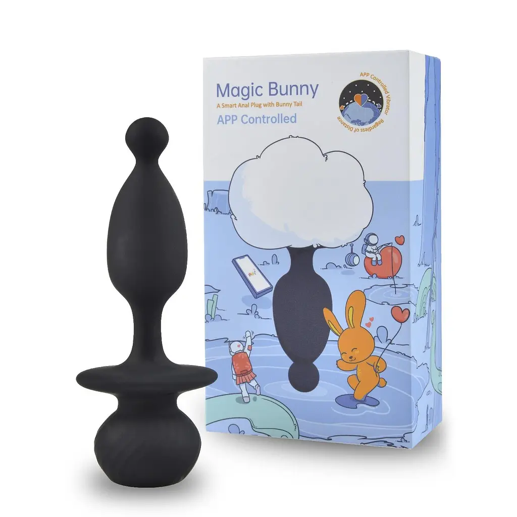 Анальна пробка з вібрацією і хвостиком Magic Motion Bunny 12.9 см (чорний) - фото 7