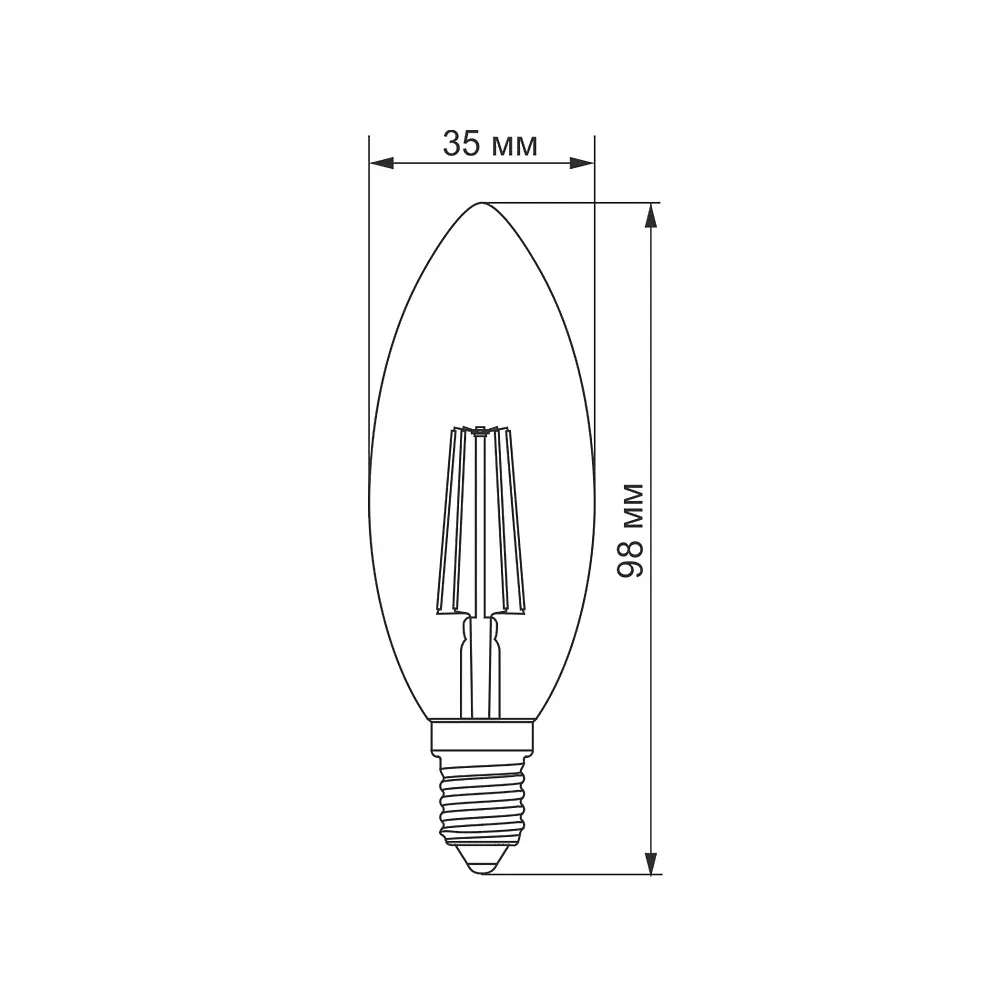 LED-лампа Titanum Filament C37 4W E14 4100K (25523-000) - фото 3