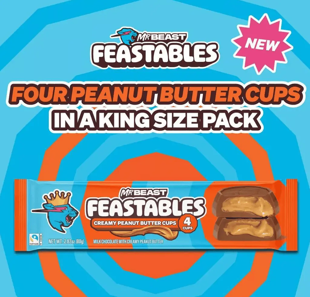 Шоколадні батончики Feastables MrBeast Milk Chocolate Peanut Butter 4 шт х 40 г - фото 5