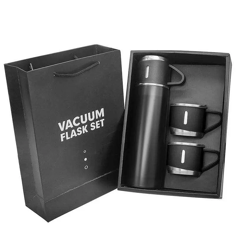 Вакуумний термос з нержавіючої сталі Vacuum Flask Set 500 мл із чашками в комплекті 3* 150 мл ∙ Подарунковий набір 3 в 1 - фото 6