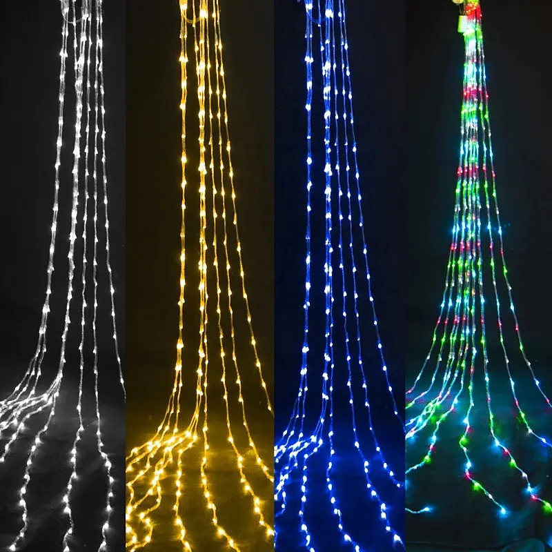 Гірлянда штора на вікно 212 LED 3х2м Синій колір свічення, з конектором - фото 3