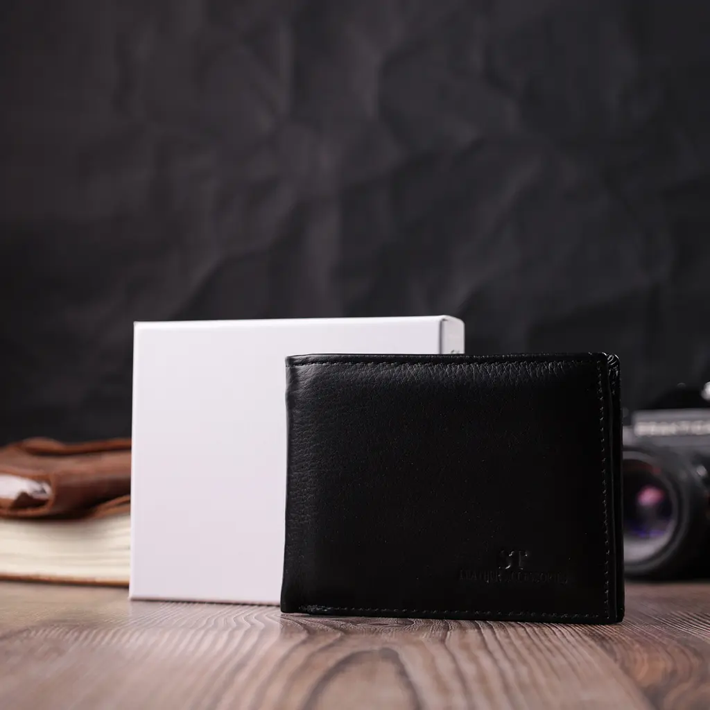 Чоловічий шкіряний гаманець ST Leather 11,5х8,7х1 см acs0028290 - фото 8