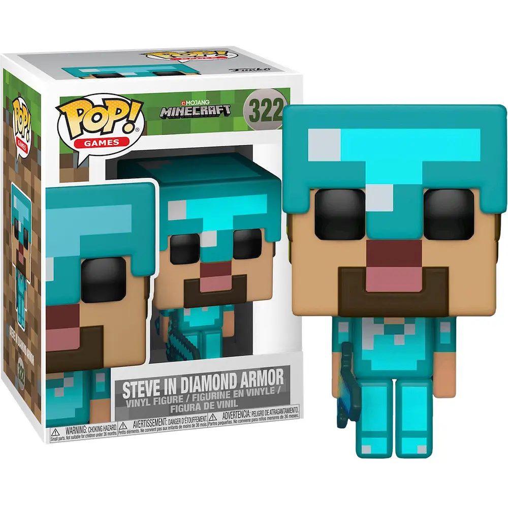 Фігурка Funko Pop Minecraft Steve in Diamond Armor Майнкрафт Стів в Алмазній броні 10см MC 322 - фото 2