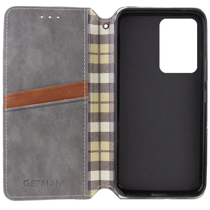 Кожаный чехол-книжка GETMAN Cubic (PU) для Xiaomi Poco F5 Pro Серый - фото 3