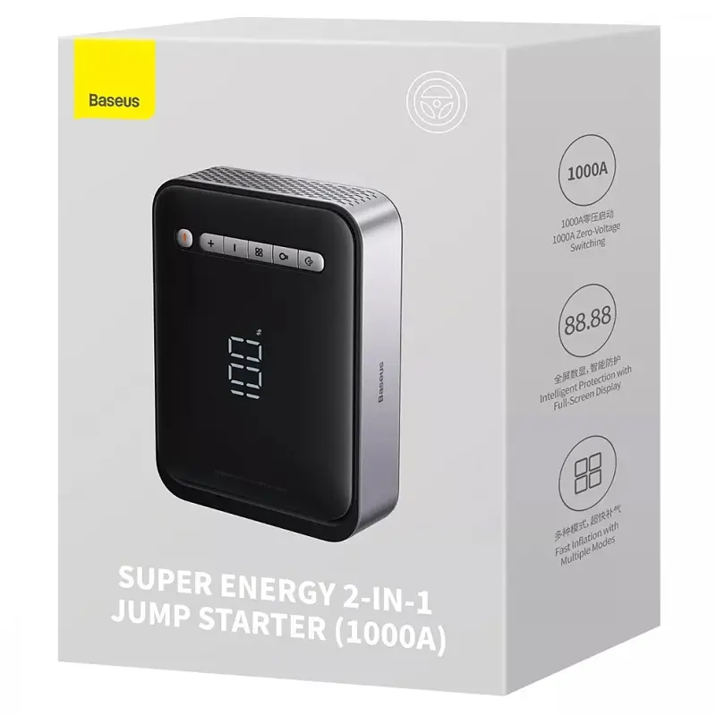 Пусковий пристрій (бустер) для автомобіля Baseus Super Energy Jump 8000 mAh (CGCN) Black - фото 4