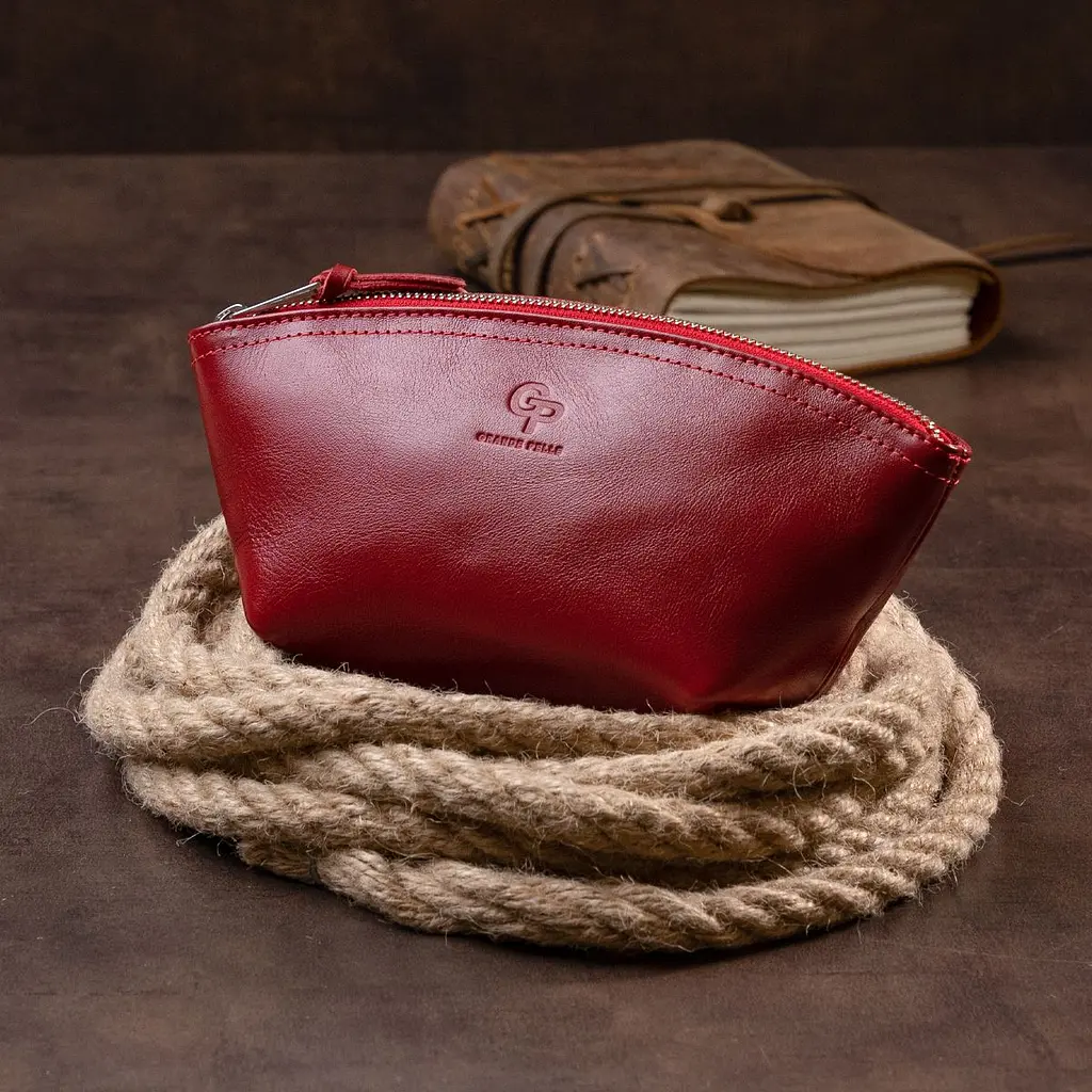 Жіноча косметичка зі шкіри Amelin Grande Pelle 11303 червона - фото 7