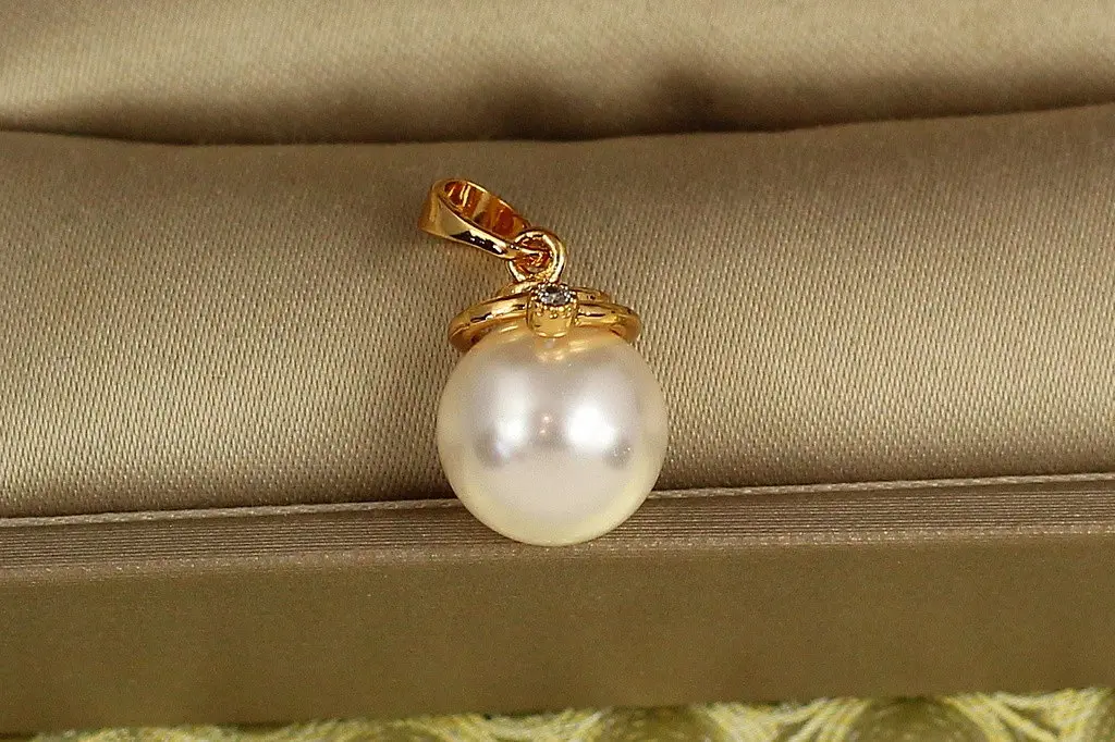 Кулон Xuping Jewelry жемчужинка зі спіралькою зверху 1,4 см золотистий