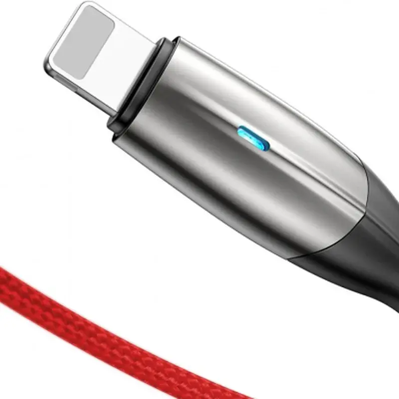 Дата кабель USB 2.0 AM to Lightning 2.0m 2.4A red Baseus (CALSP-C09) - фото 3