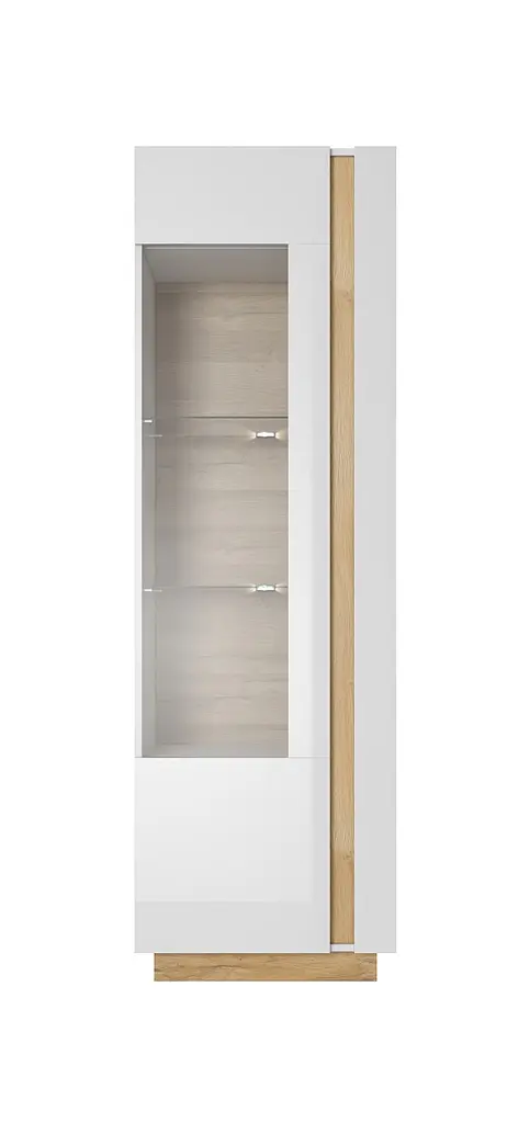 Вітрина висока Perfect Home Арко / Arco 1-дверна 1D1W/60 Білий глянець/дуб грандсон (PFH-091029) - фото 3