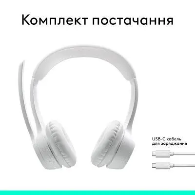 Наушники Logitech Zone 300 Bluetooth Off-White (981-001417) - фото 10