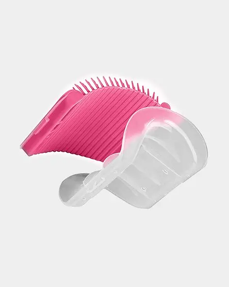 Щетка-чесалка для кошек Semi Brush-comb, Pink с угловым креплением к стене - фото 6