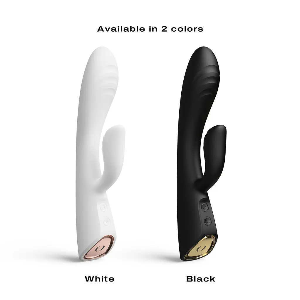 Вібратор-кролик з підігрівом Dorcel FLEXI RABBIT WHITE, гнучкий стовбур - фото 6