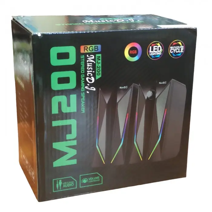 Компьютерные колонки акустика 2.0 USB Music D9 MJ-200 с RGB подсветкой - фото 6