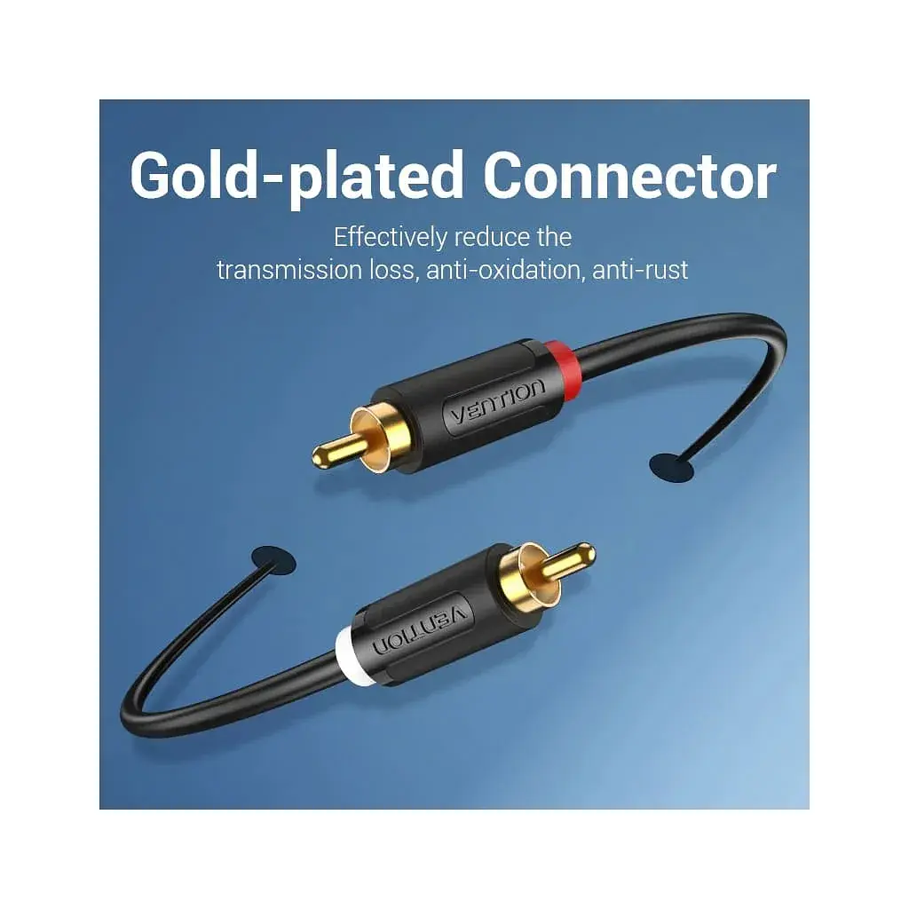 Кабель мультимедійний 2xRCA M to 2xRCA M 1.5m black Vention (BCMBG) - фото 9