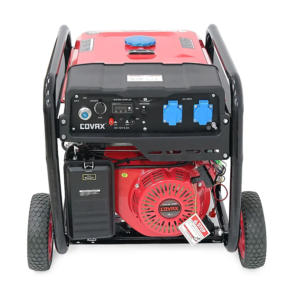 Генератор бензиновий COVAX XL8500CV-E2, 6.0kW, однофазний 220V, 50Hz, DC12V, 15HP, Electric Starter, tank 25L, 690x535x555mm - фото 3
