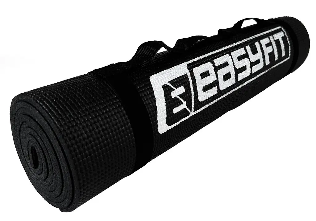 Килимок для йоги та фітнесу EasyFit ПВХ (PVC) Чорний (EF-1918-B) - фото 3