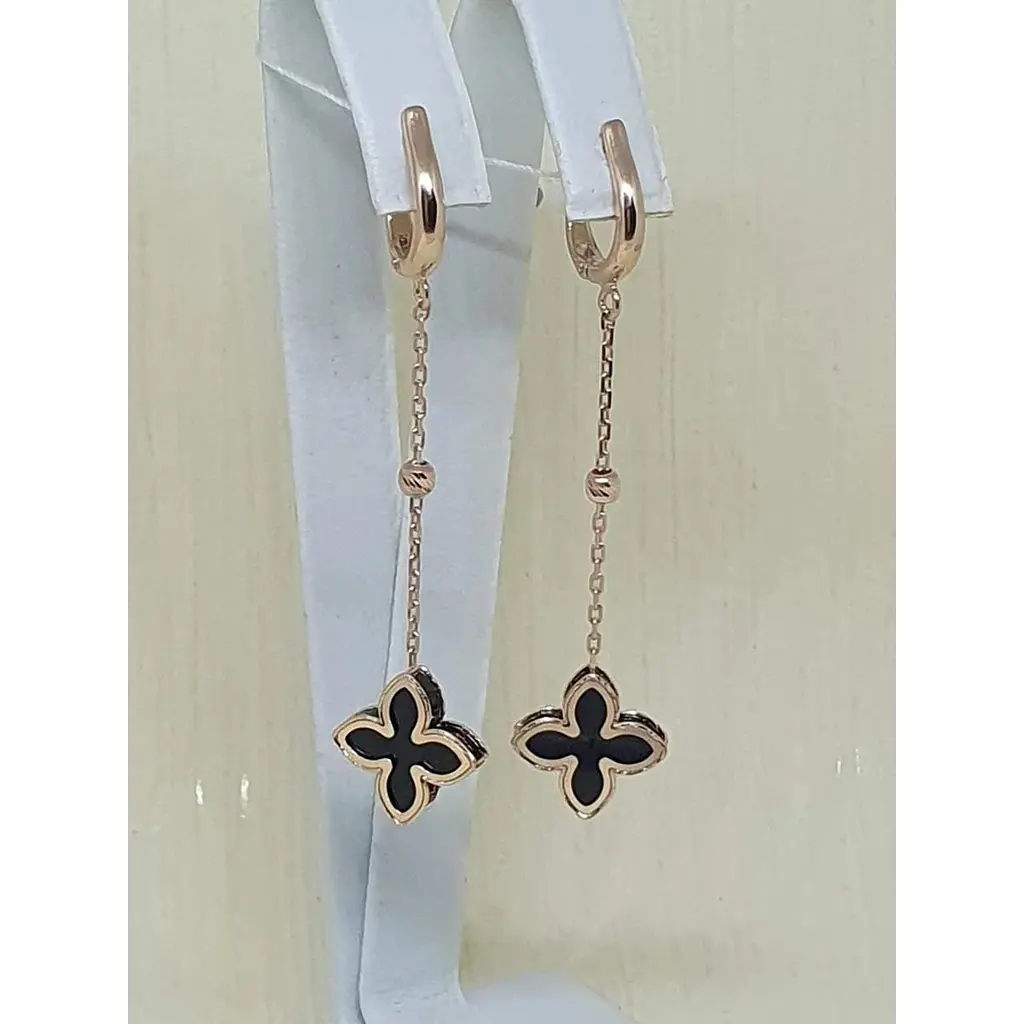 Золотые серьги-подвески Favoritum с агатом. 211247_1 - фото 2