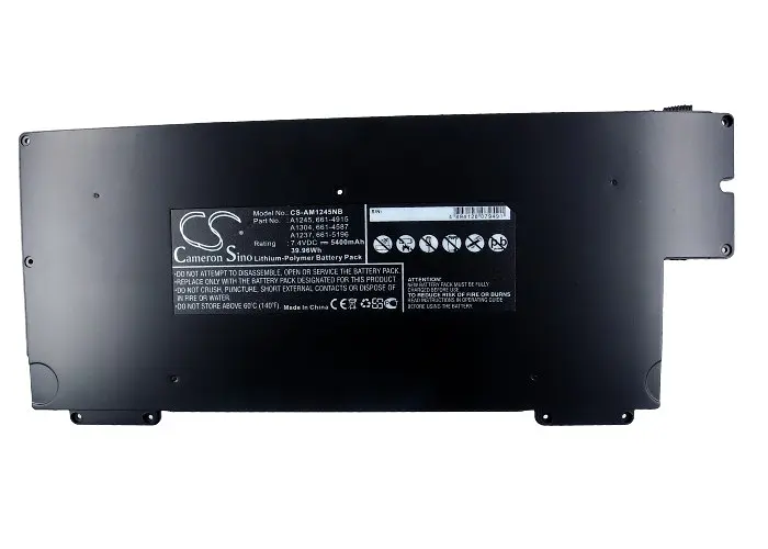 Акумулятор для ноутбука Apple A1245, 39.96Wh (5400 mAh), 4cell, 7.4V, Li-Po, чорний CameronSino - фото 2