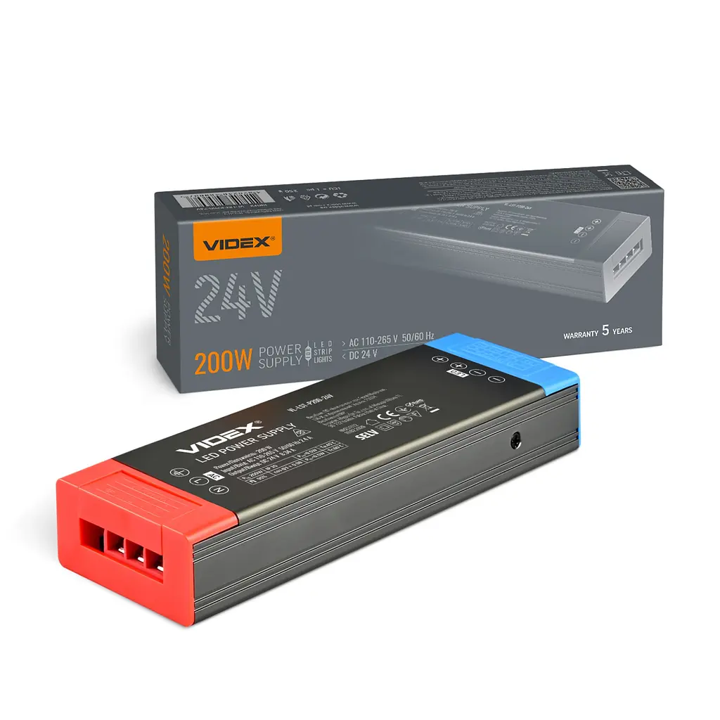 Блок живлення для LED стрічки Videx DC 24 В 8.34 A 200 Вт IP20 (VL-LST-P200-24V) (VL-LST-P200-24V)