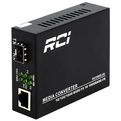 Медіаконвертер RCI 1G, SFP slot, RJ45, standart size metal case (RCI300S-GL) - фото 2