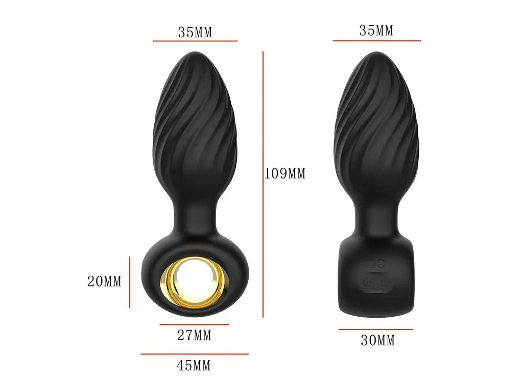 Анальна пробка B - Series Cute Aisi Rotating Plug, 10.9 см (чорний) - фото 9