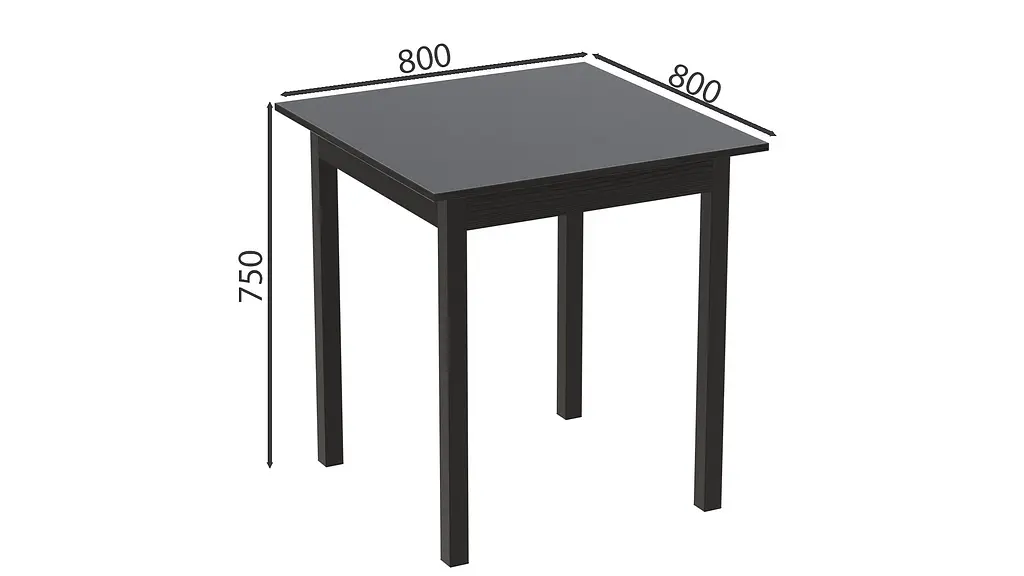 Стіл кухонний Ferrum-decor Агата 75x80x80 Чорний ДСП Сосна Кембра 16мм (FRD-105680) - фото 3