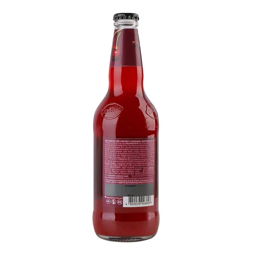 Пиво Mike's Hard Drink Cherry 4.4% 0.43 л  - фото 2