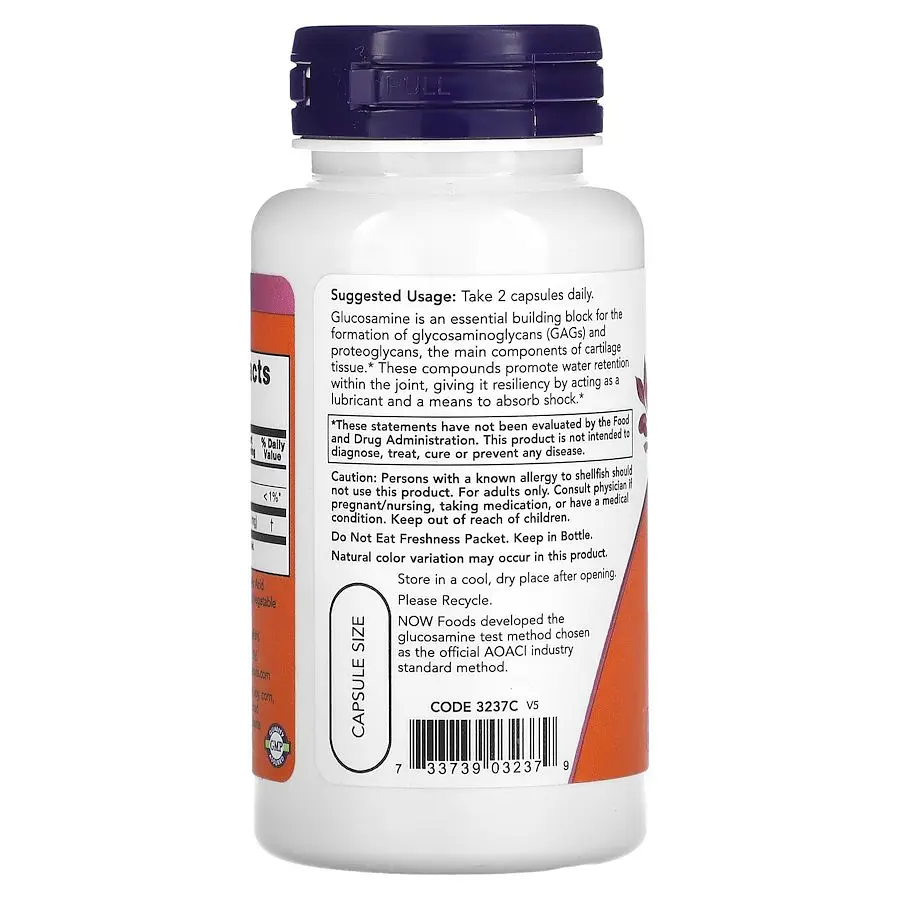 Препарат для суглобів і зв'язок NOW Glucosamine 1000 mg, 60 вегакапсул - фото 3