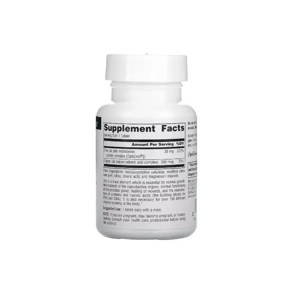 Мінерали Source Naturals ОптиЦинк, 30 мг, OptiZinc, 60 таблеток (SN0847) - фото 2
