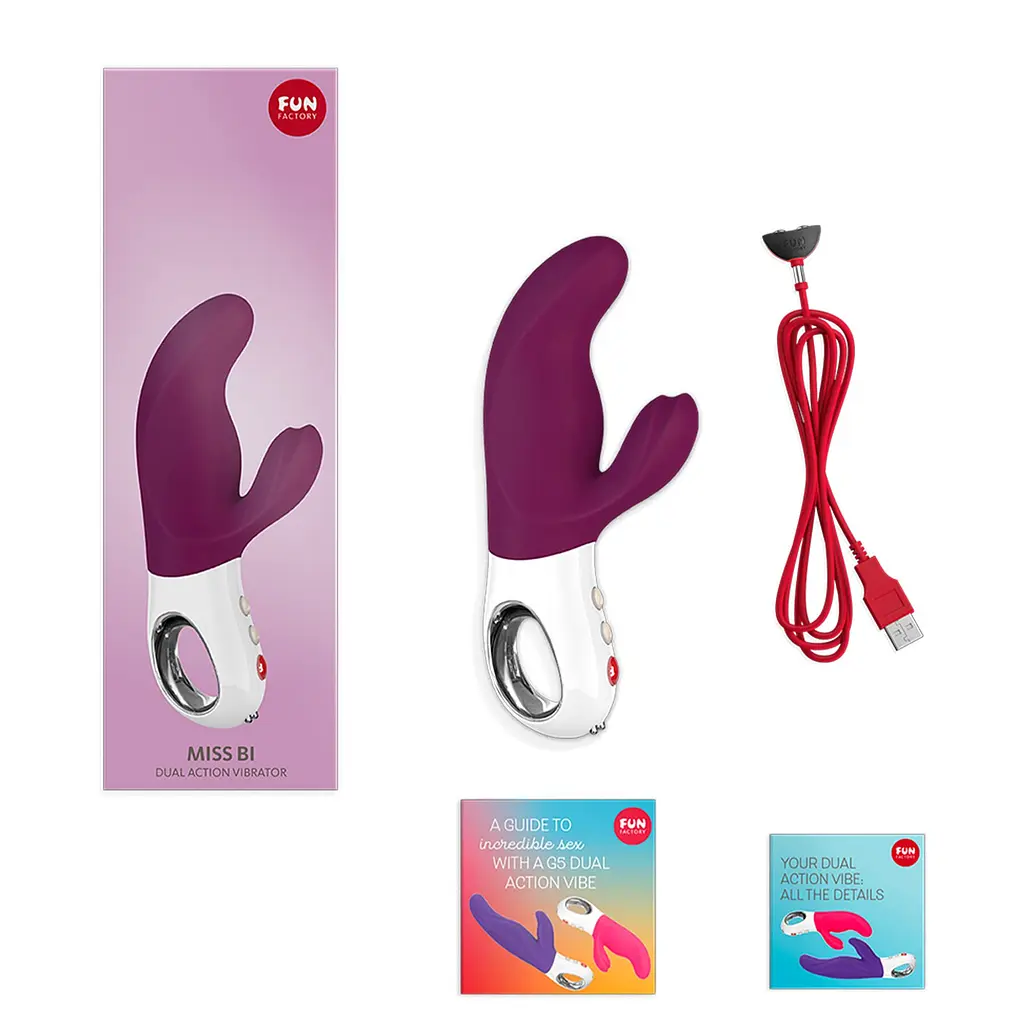 Вібратор-кролик Fun Factory MISS BI grape/white, 2 незалежні мотори, діаметр 4,2 см - фото 6