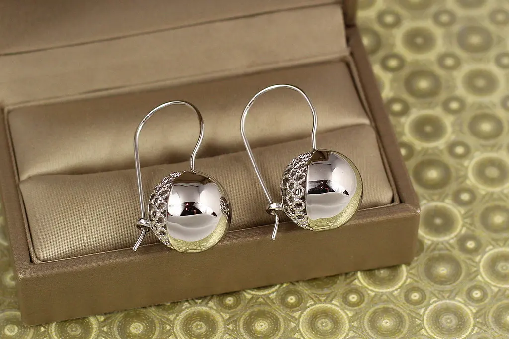Сережки Xuping Jewelry Кулі 3,5 см сріблясті - фото 2