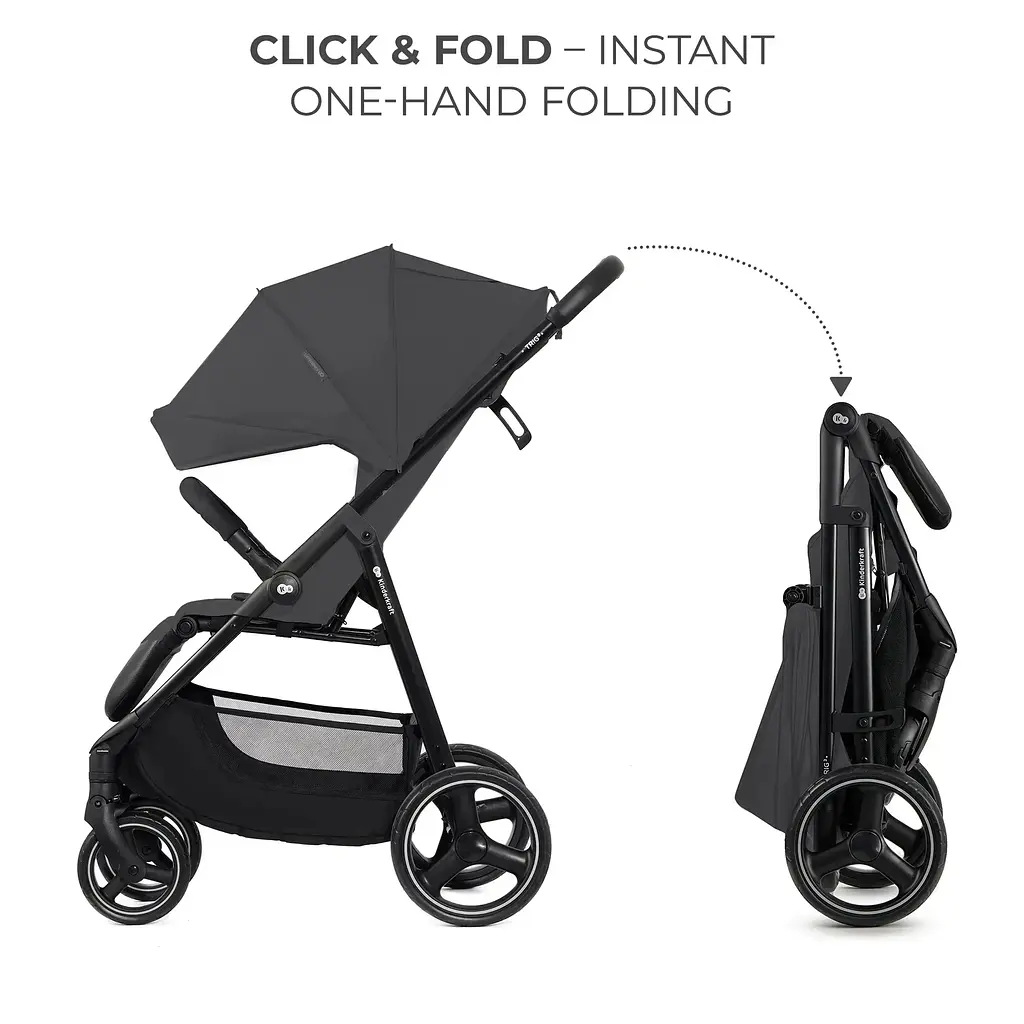 Прогулянкова коляска Kinderkraft Trig 3 Granite Grey (KSTRIG03GRY0000) - фото 2