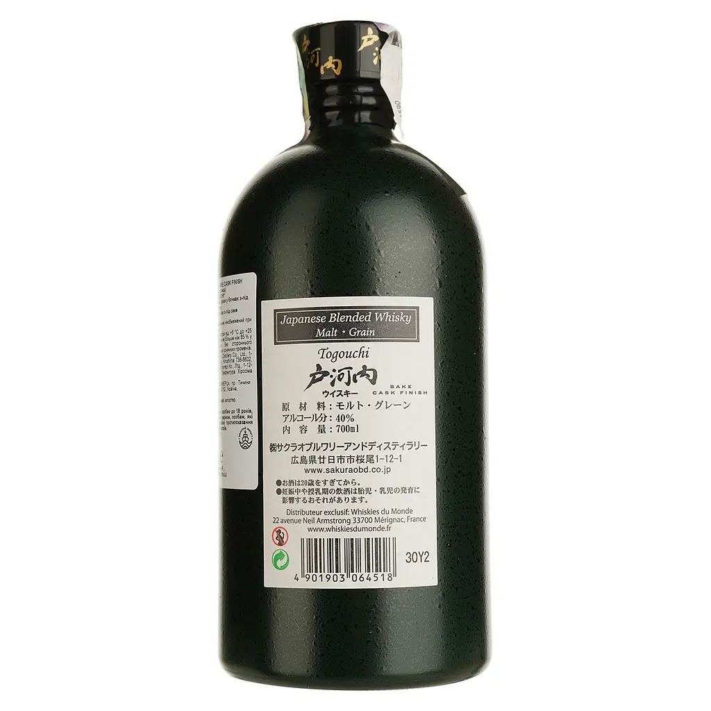 Виски Togouchi Sake Cask Finish Blended Japanese Whisky, 40%, 0,7 л, в подарочной упаковке - фото 3